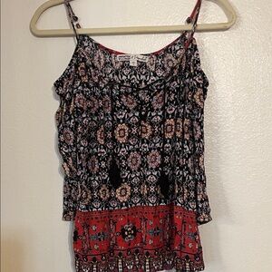 Gypsies & Moondust Red and Black Patterned Blouse